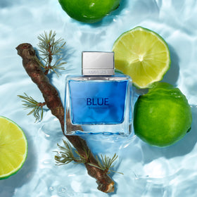 Banderas Blue Seduction on a dresser in a relaxed setting conveying everyday versatility
