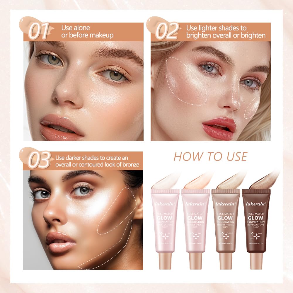 BANGFENG glotion mixed into foundation for dewy finish and radiance