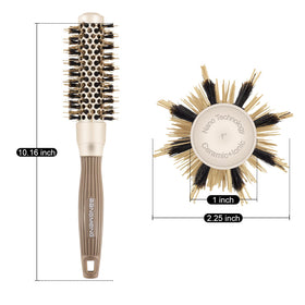 BANGMENG close-up of boar bristles smoothing hair and protecting strands during styling