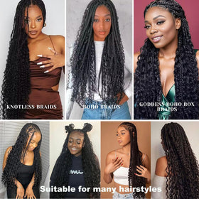Bangxunk installed knotless boho braids demonstrating lightweight, natural-looking results