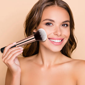 Banidy brush applying liquid foundation quickly for even, buildable coverage