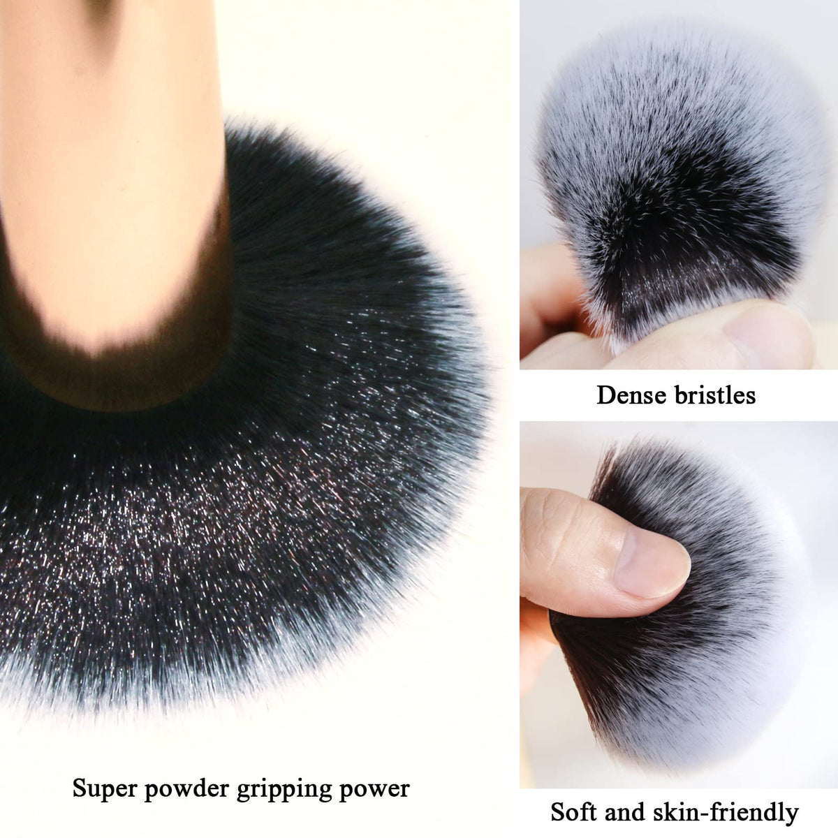 Banidy brush dusting loose powder to set makeup for long-lasting wear