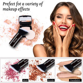 Banidy applying foundation illustrating even buffing for smooth coverage