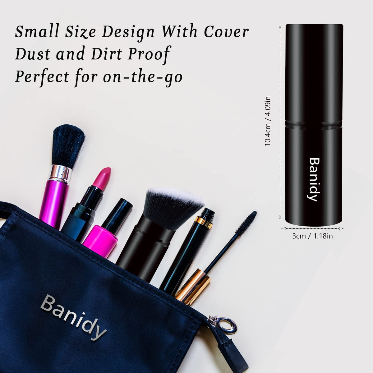 Banidy inside a travel pouch lifestyle shot conveying tidy portability and convenience