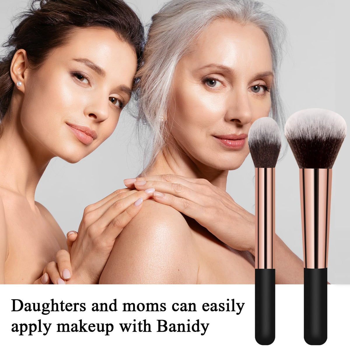 Banidy brush placed in a makeup bag to show portable, travel-ready convenience