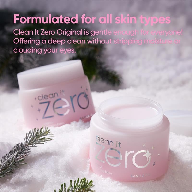 BANILA CO 180ml jar beside a hand to show true-to-life size