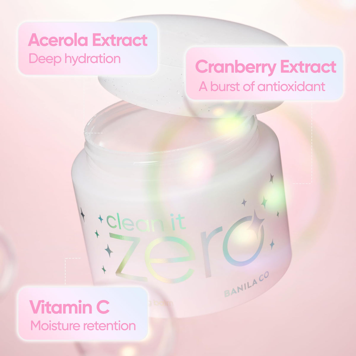 BANILA CO balm melting into oil in hands for effective makeup breakdown