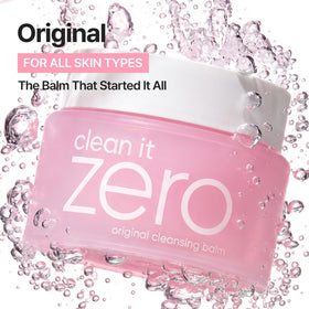 BANILA CO open jar showing sherbet texture that melts for smooth cleansing