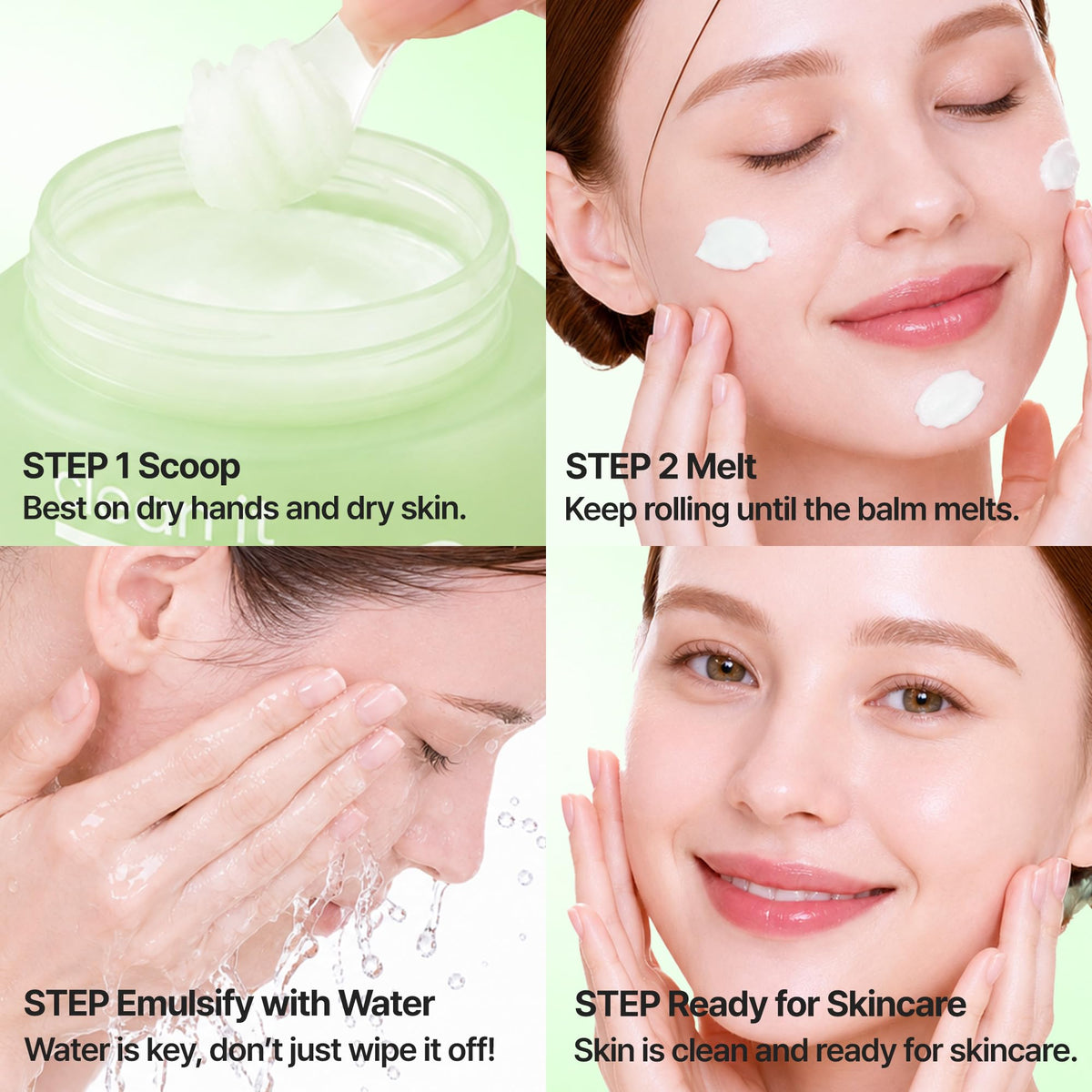 BANILA CO balm emulsified into milky oil showing easy rinse benefit