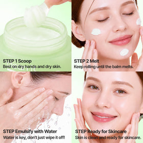 BANILA CO balm emulsified into milky oil showing easy rinse benefit