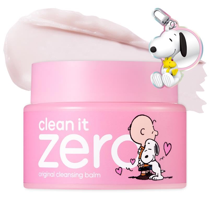 BANILA CO jar front view showing Snoopy design and vegan balm benefits