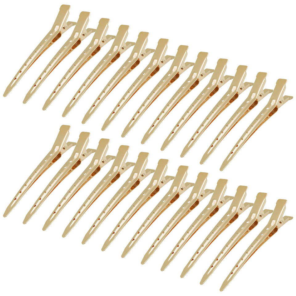 bantoye front view showing gold duck bill clips and professional hold