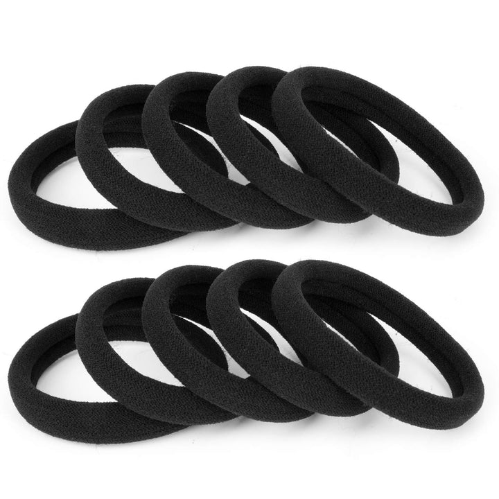 BAOLI front packaging showing 100 black ponytail holders and pearly bag for convenience