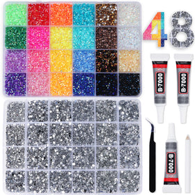 BAOYAALIN front packaging showing two organized rhinestone boxes and tools for quick crafting