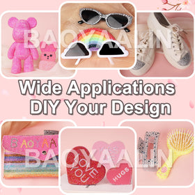 BAOYAALIN lifestyle workspace with rhinestones and tools in use for creative projects