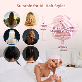 Baqzqudnl bonnet worn while sleeping to protect curls and prevent frizz