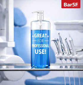 Bar5F clear bottle revealing product level for easy refill monitoring