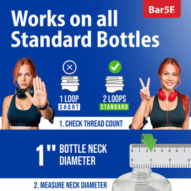 Bar5F dip tube length and trim guide showing customizable fit advantage