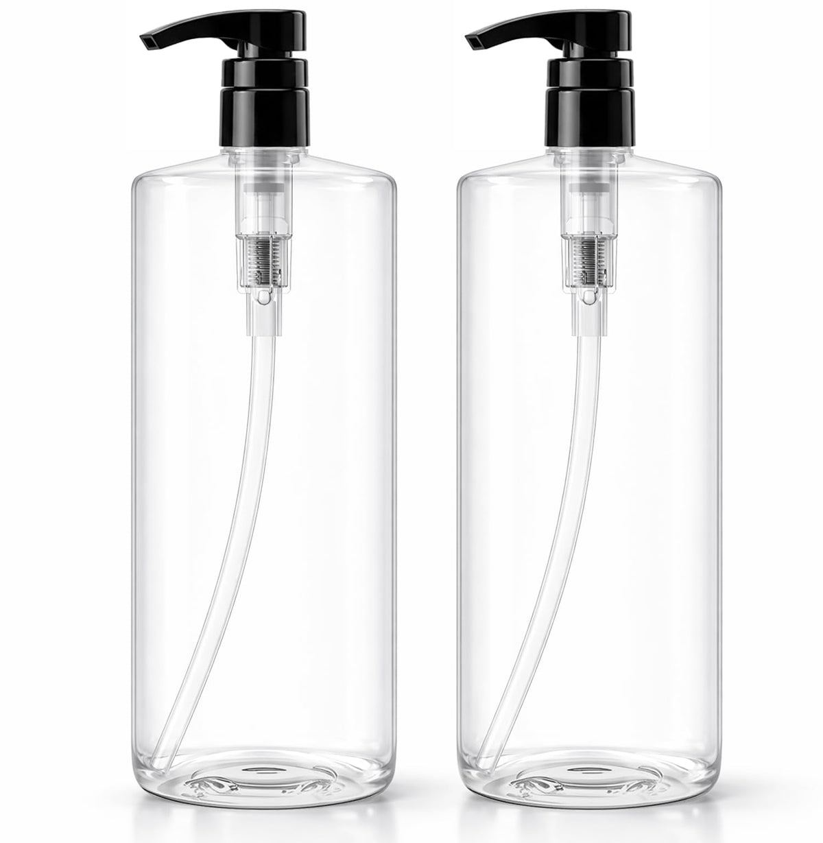 Bar5F front view of two 32 oz bottles showing crystal-clear finish and capacity benefit