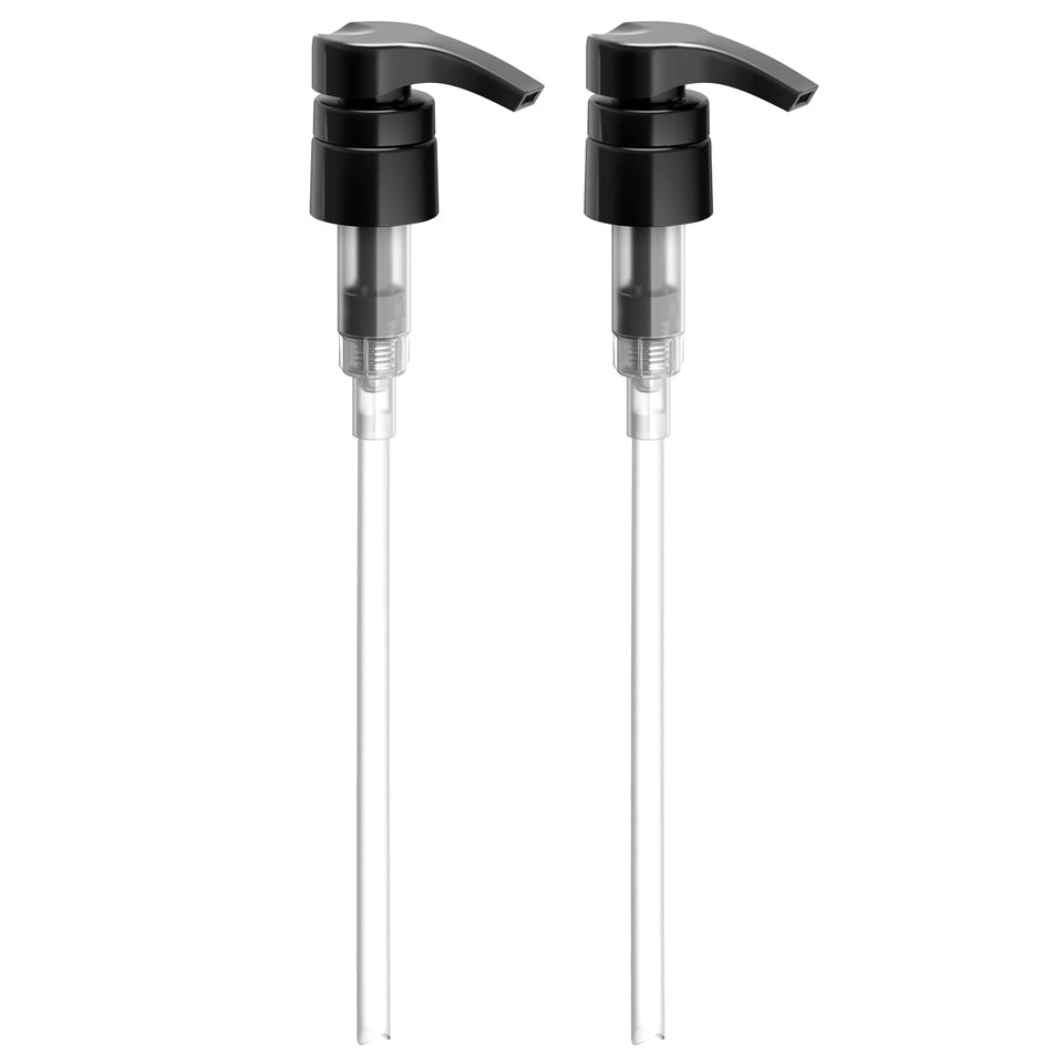Bar5F front view of black pump tops showing neat dispensing benefit