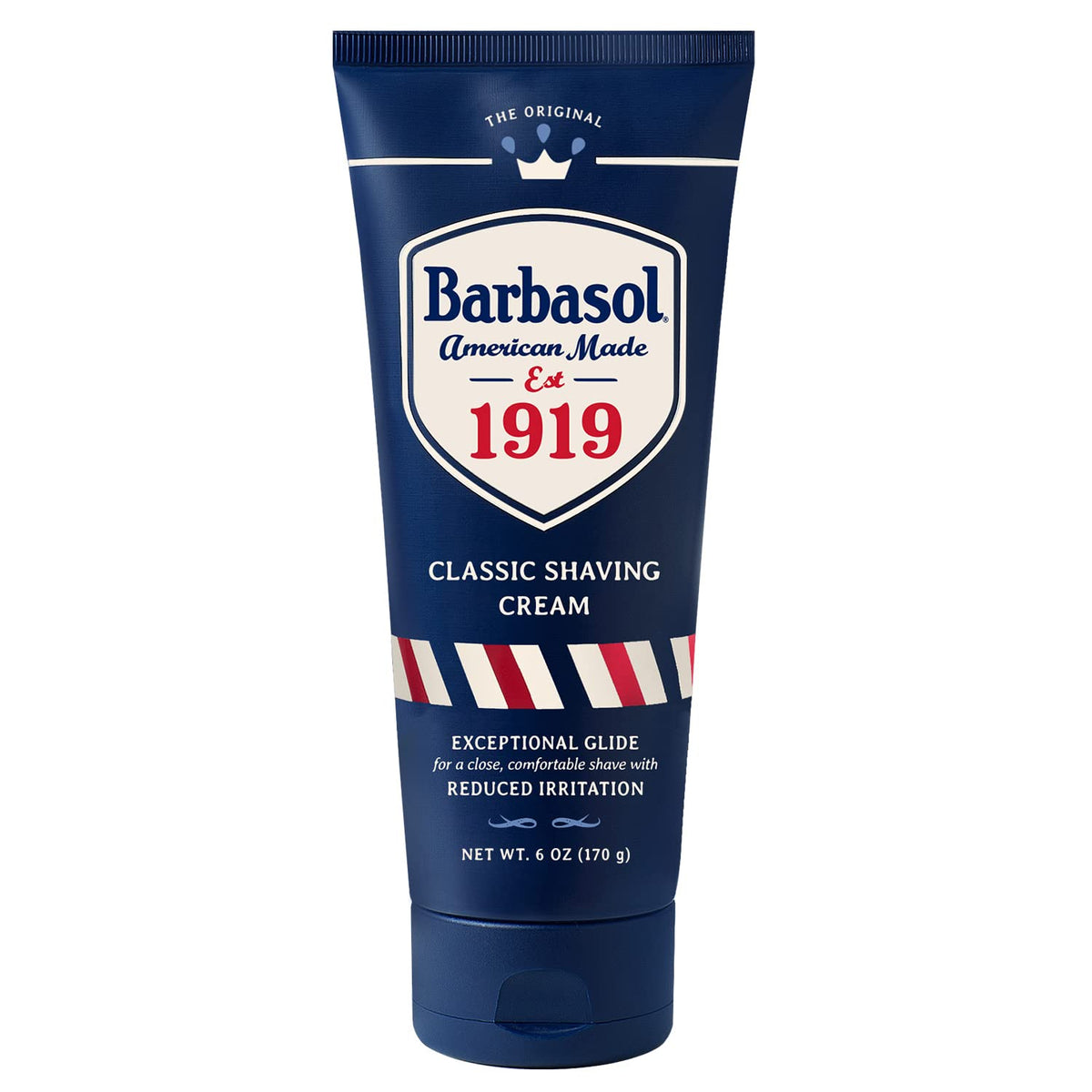 Barbasol 1919 front tube showing label and size benefiting clear identification