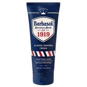 Barbasol 1919 front tube showing label and size benefiting clear identification