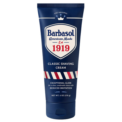 Barbasol 1919 front tube showing label and size benefiting clear identification