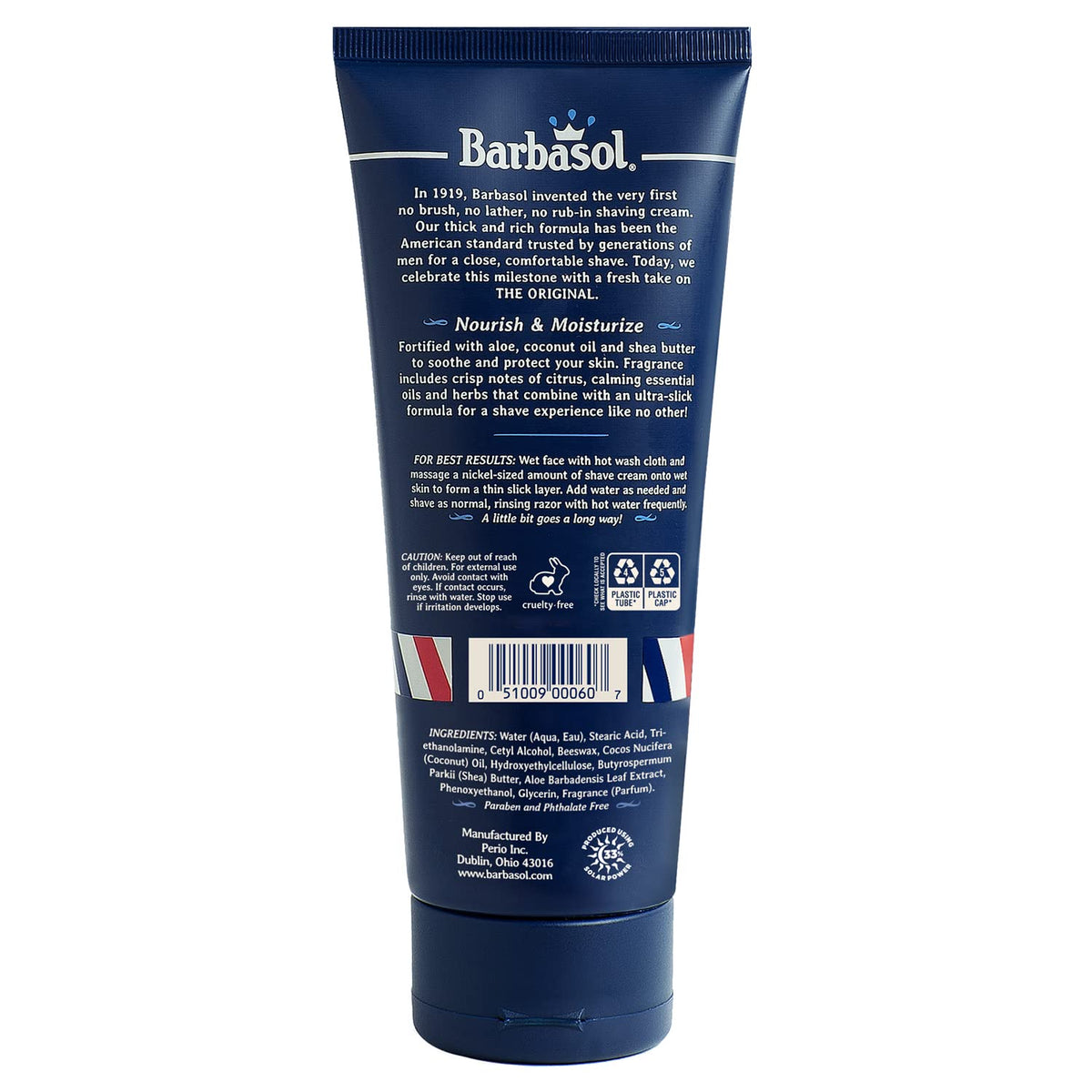 Barbasol 1919 cream texture closeup illustrating rich glide and moisturizing feel