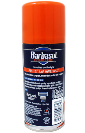 Barbasol cream on skin demonstration showing protective cushion for comfort benefit