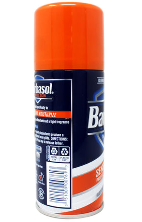 Barbasol razor gliding over lather showing reduced friction and smoother shave benefit