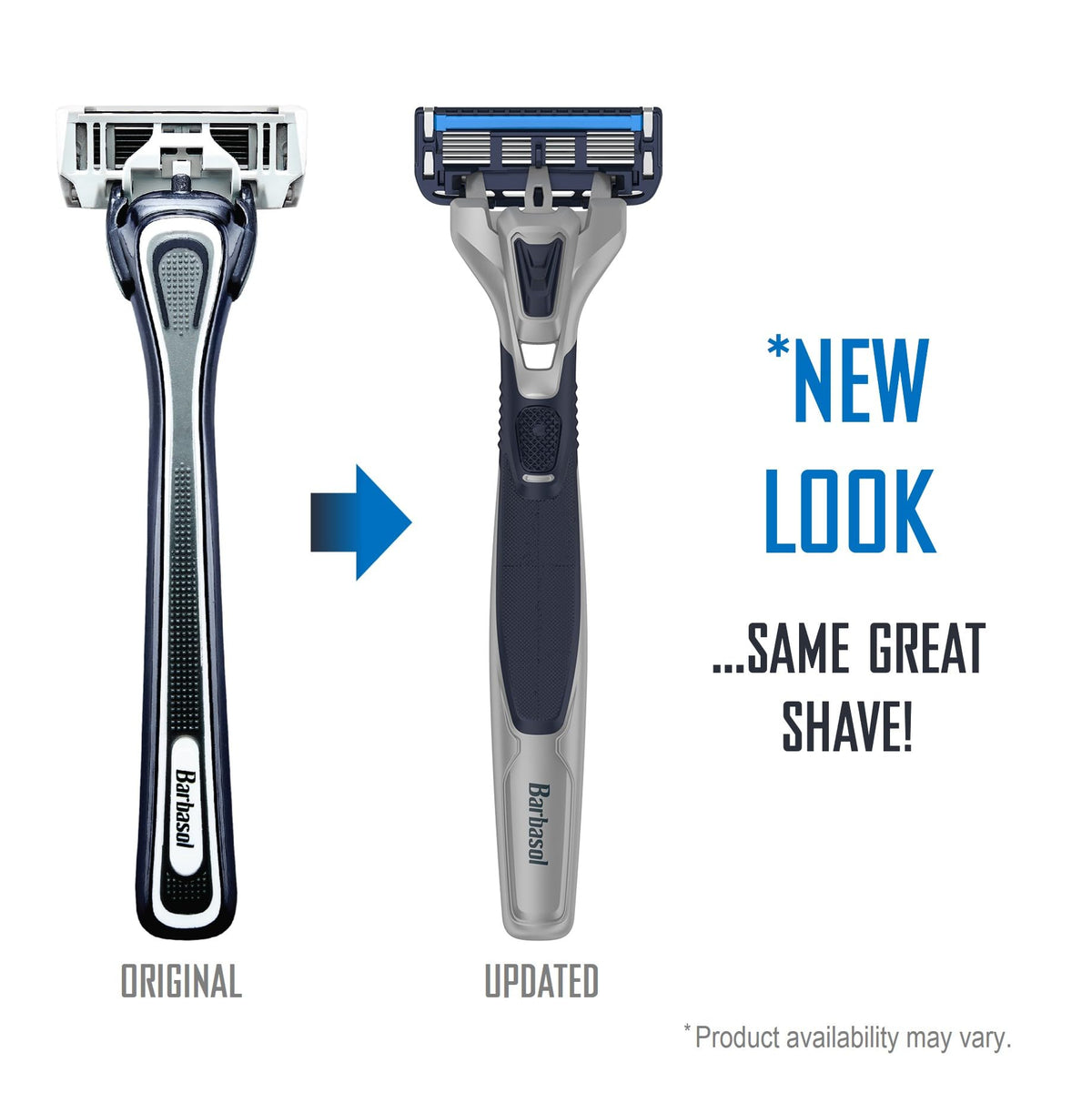 Barbasol close-up of six ultra-thin blades for a closer, smoother shave