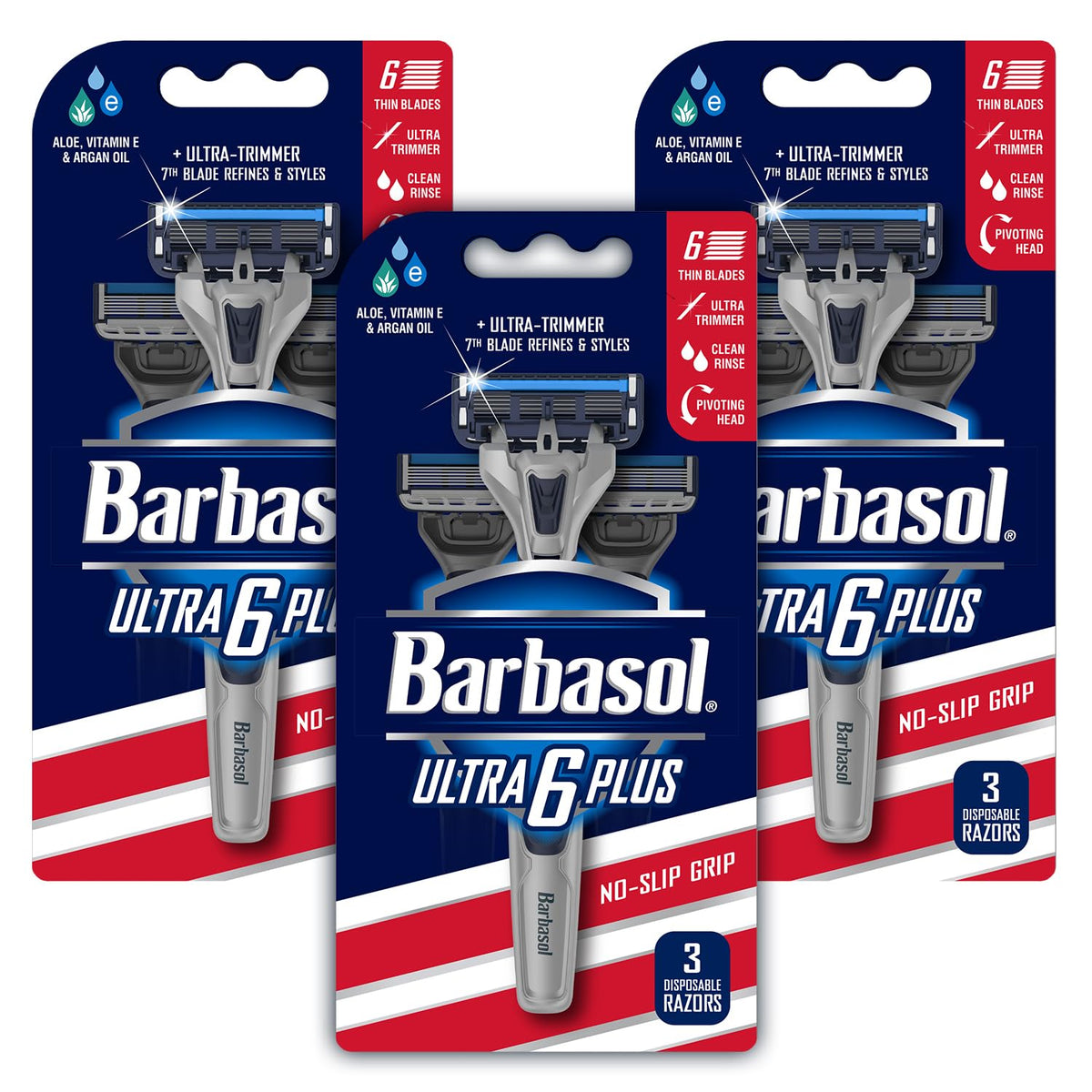 Barbasol lubricating strip with aloe vitamin E argan oil for soothing glide