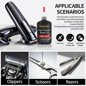 BARBERTOP brush detail showing medium-firm bristles that remove hair without scratching