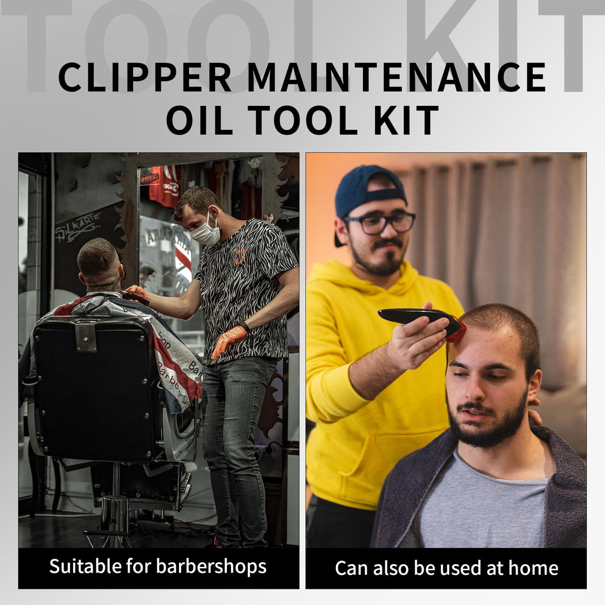 BARBERTOP lifestyle barber station showing kit in use for efficient professional upkeep