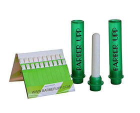BARBERUPP spread of twenty single-use Green Stix, convenient sanitary replacements