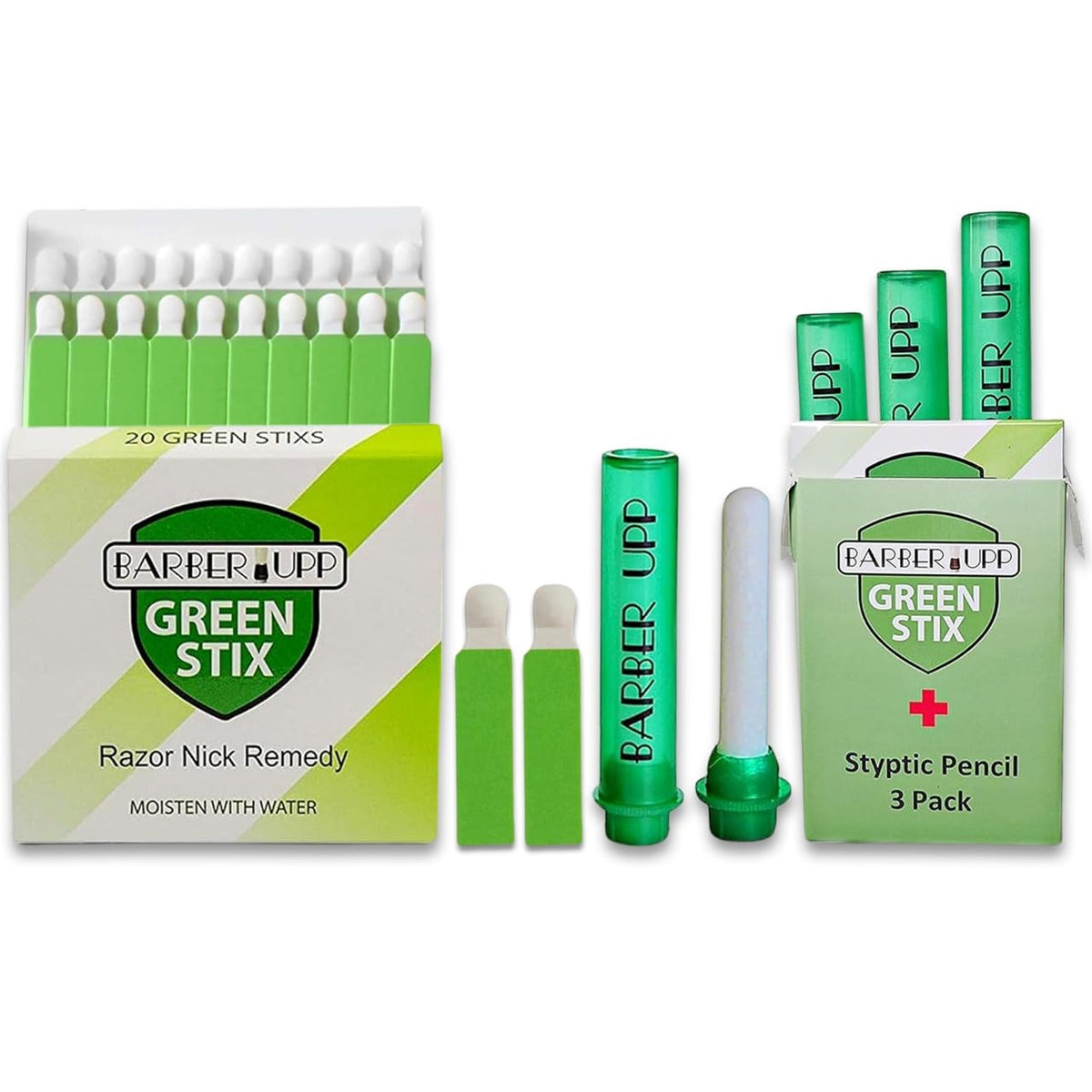 BARBERUPP close-up of styptic pencil tip, precise application and hygienic design