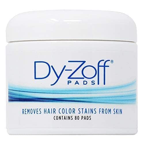 BARBICIDE Dy-Zoff pad removing dye at hairline demonstrating quick stain removal and gentle finish