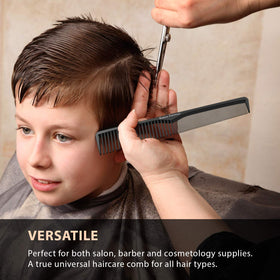 Bardeau Essentials comb near hair dryer demonstrating heat-resistant styling