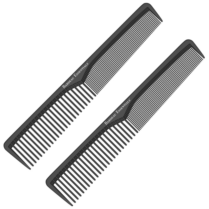 Bardeau Essentials front view of two-pack combs shows professional grooming benefit