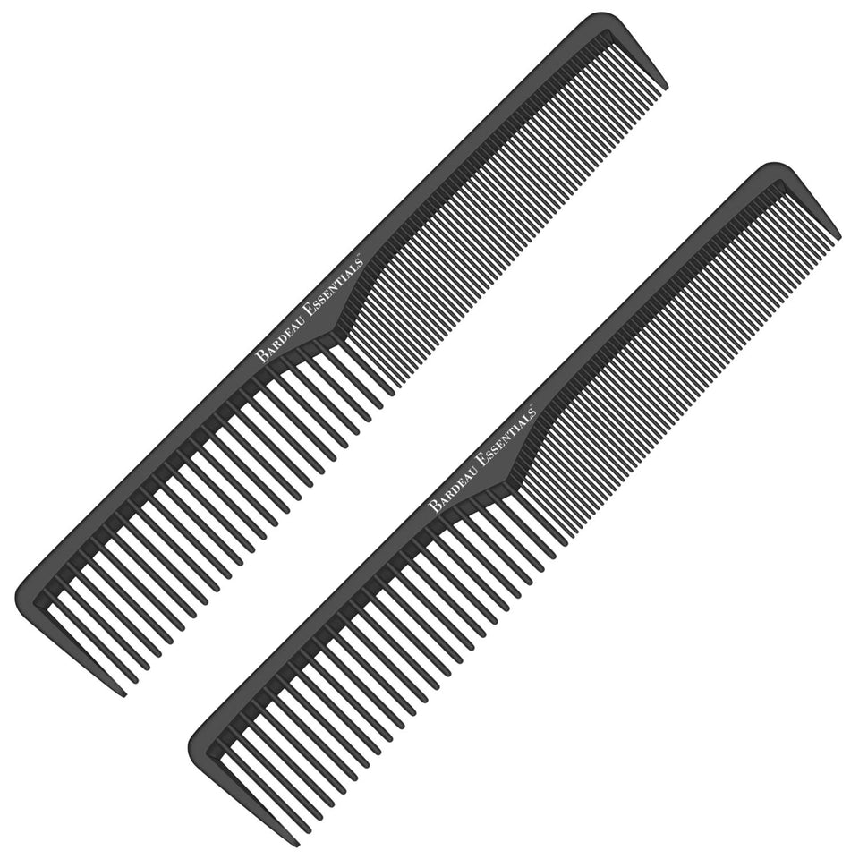 Bardeau Essentials front view of two-pack combs shows professional grooming benefit