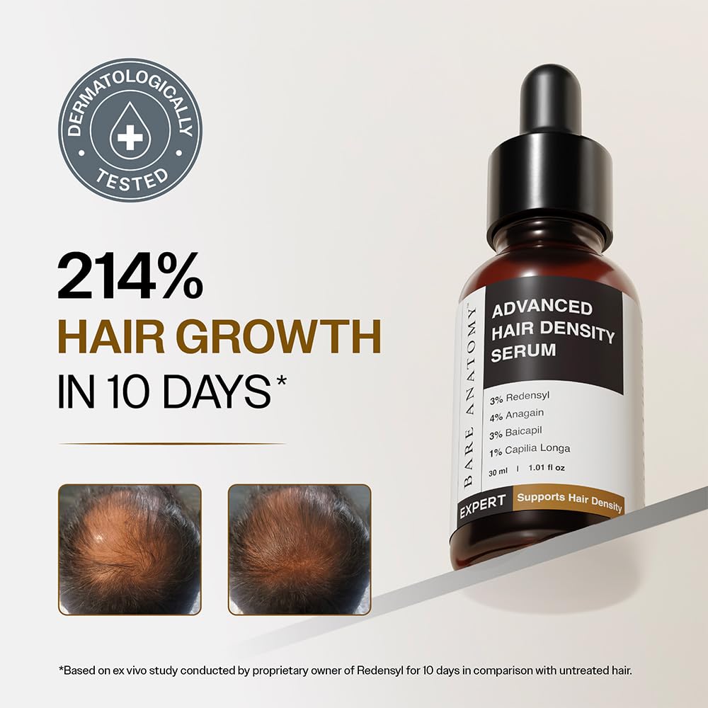 Bare Anatomy dropper releasing clear serum, highlights lightweight texture