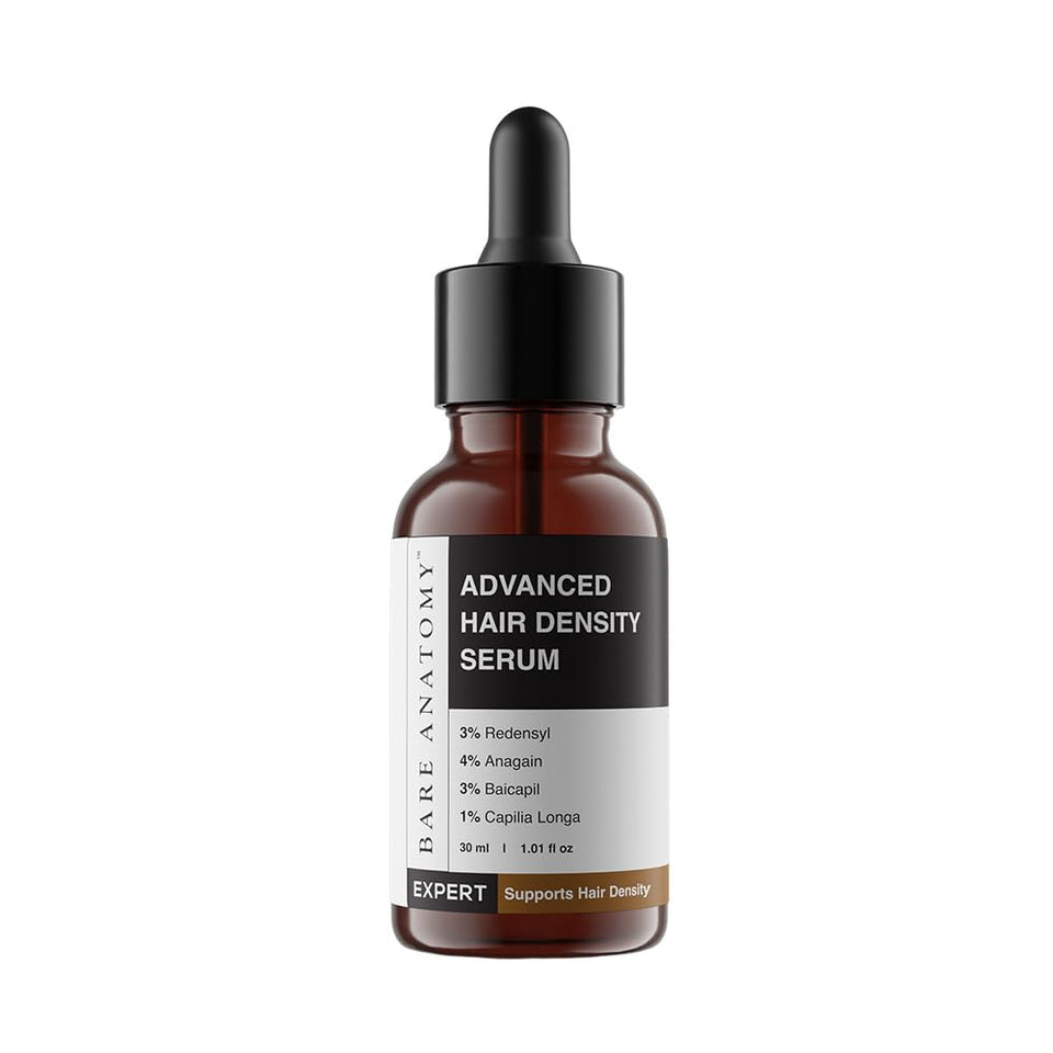 Bare Anatomy front bottle shot showing serum and label benefits
