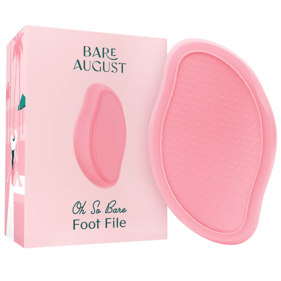 Bare August front view glass foot file showing ergonomic handle, for easy control