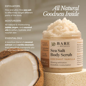 Bare Botanics open jar texture close-up showing salt grains and moisturizing oils