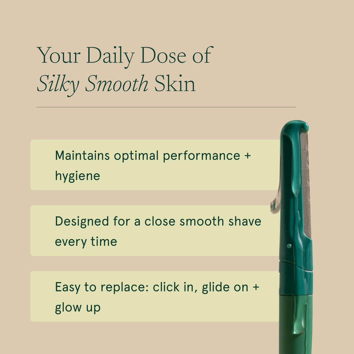 Barefaced razor in use on upper lip demonstrating smoother makeup base