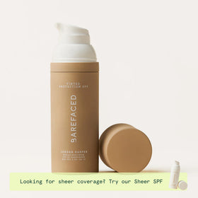 Barefaced in a morning routine setting showing quick everyday protection