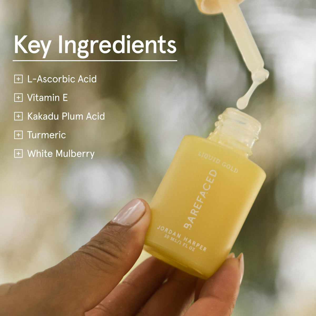 Barefaced label close-up showing active list and concentration for informed choice