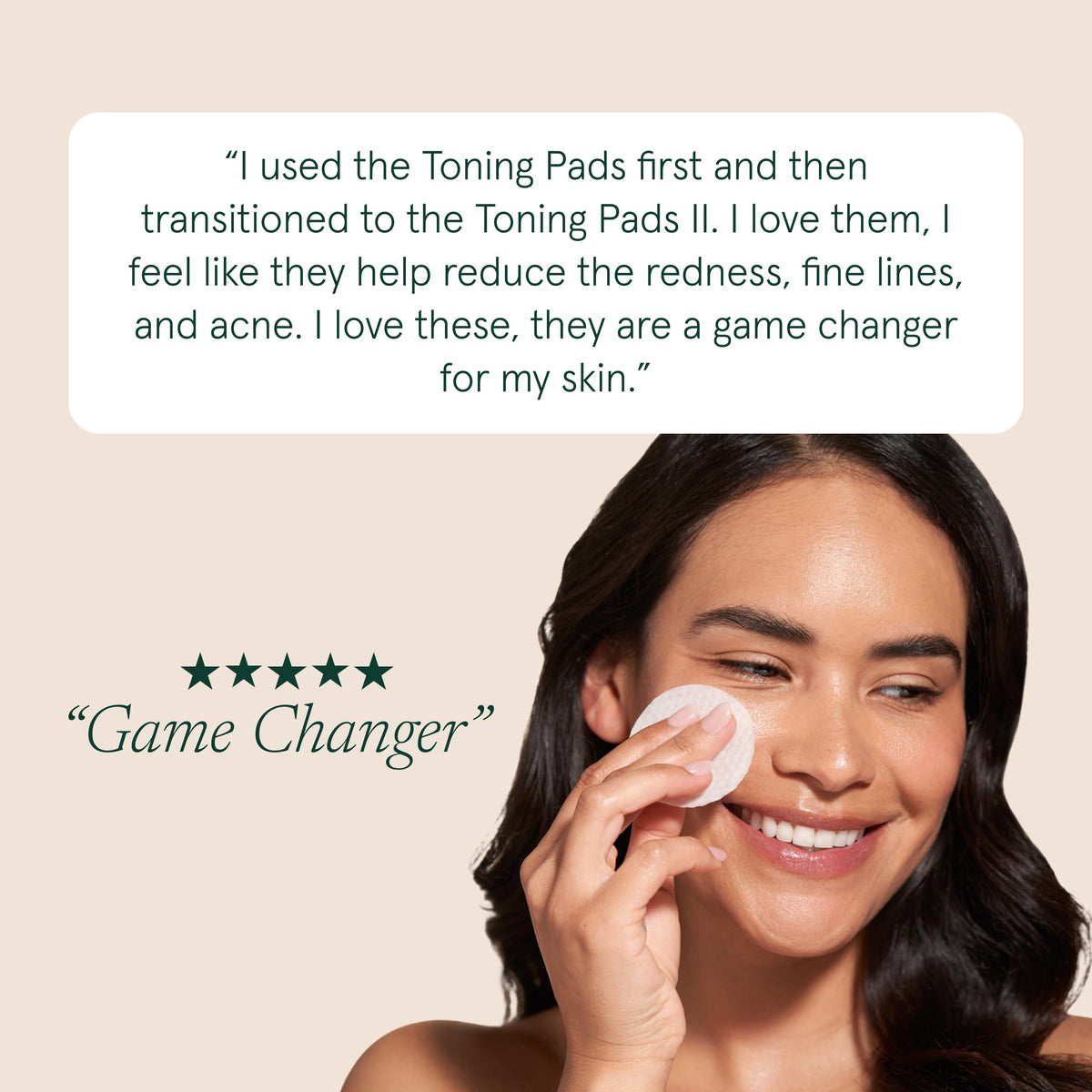 Barefaced pads beside serum illustrating improved absorption when paired in routine