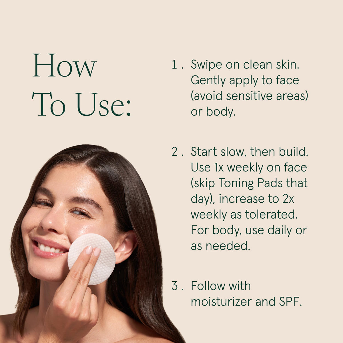 Barefaced pads staged in bathroom routine promoting daily convenience