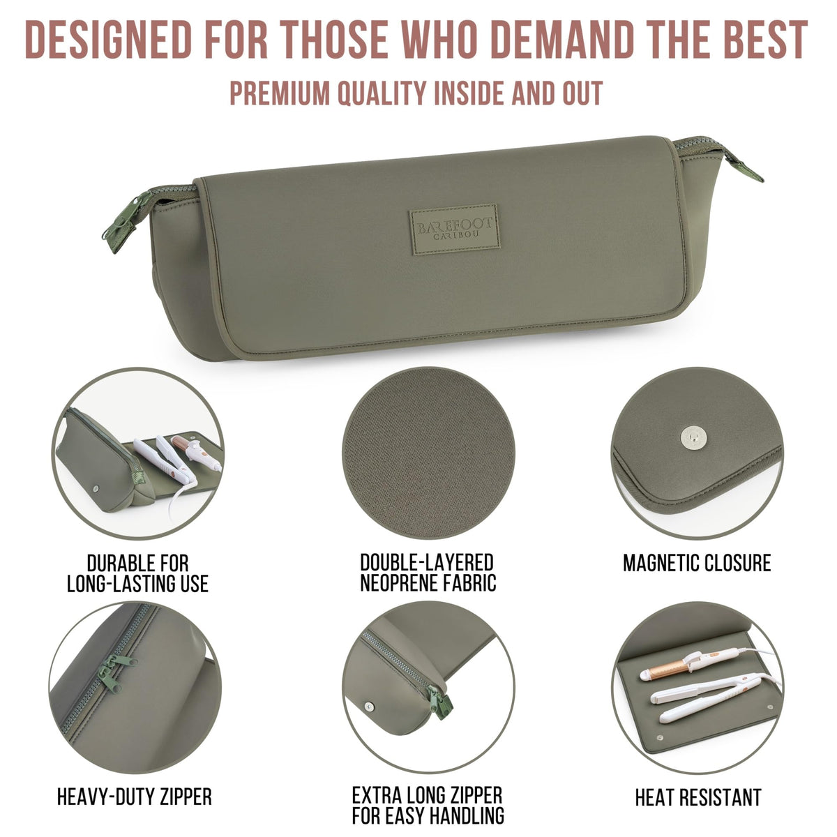 BAREFOOT CARIBOU pouch inside carry-on luggage for easy travel